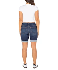 Celebrity Pink Juniors' Cuffed Hem Bermuda Denim Shorts