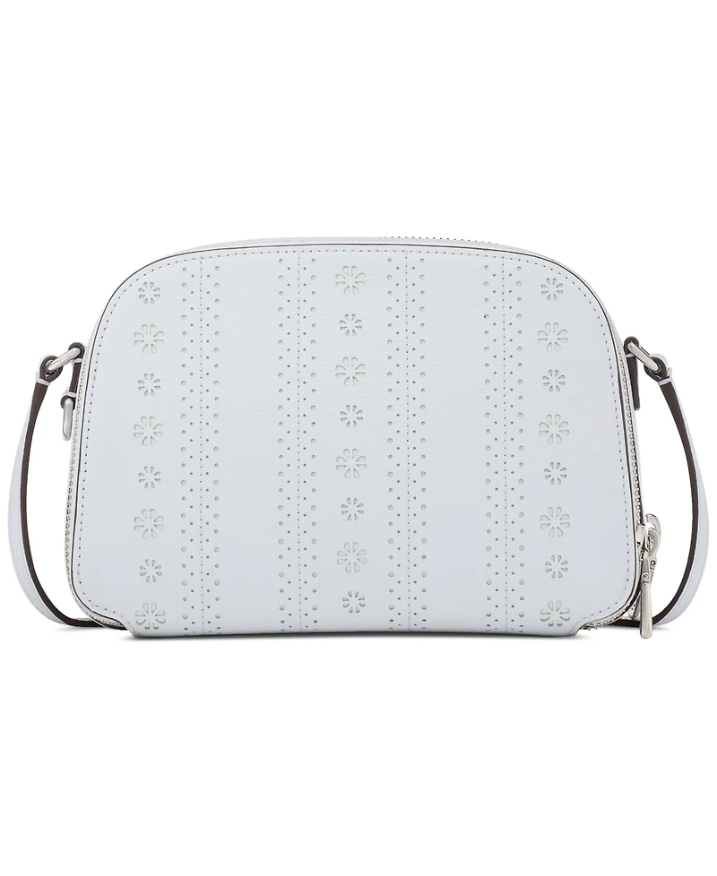Kate Spade New York Serena Pointelle Double-Zip Dome Leather Crossbody