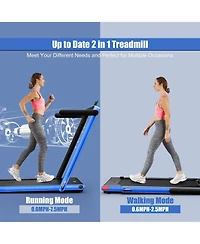 2.25HP 2-in-1 Folding Treadmill with App and Remote Control Speaker