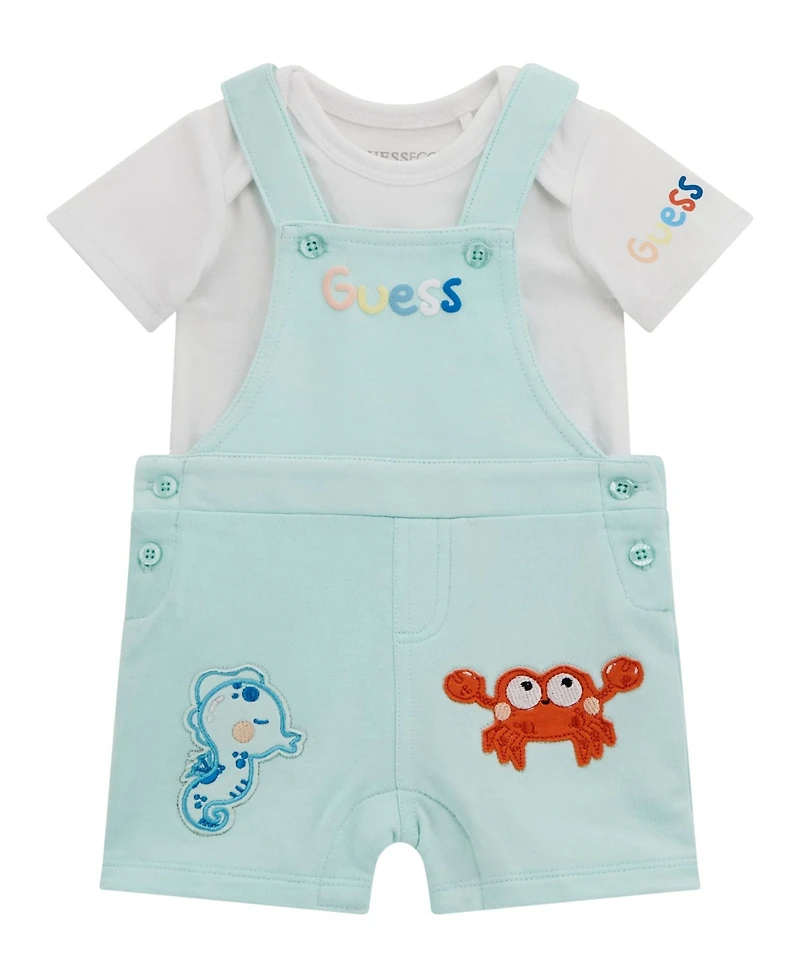 Guess Baby Boys 2-Piece Bodysuit and Terry Overall Set