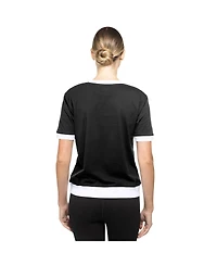 New Era Women's Black San Francisco Giants 2025 City Connect Rhinestone V-Neck T-Shirt