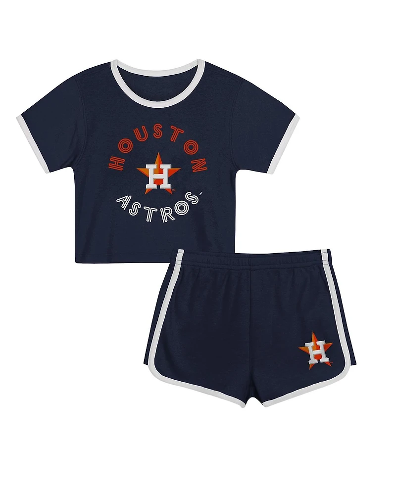 Outerstuff Toddler 2-Piece Navy Houston Astros Double Run T-Shirt and Shorts Set