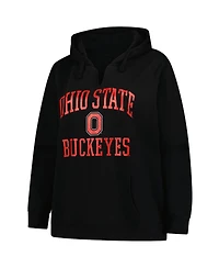 Fanatics Women's Black Ohio State Buckeyes Heart Soul Notch Neck Pullover Hoodie