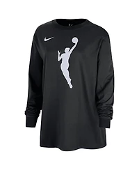 Nike Women's Black Wnba Jump Woman Logo Boyfriend Oversized Long Sleeve T-Shirt