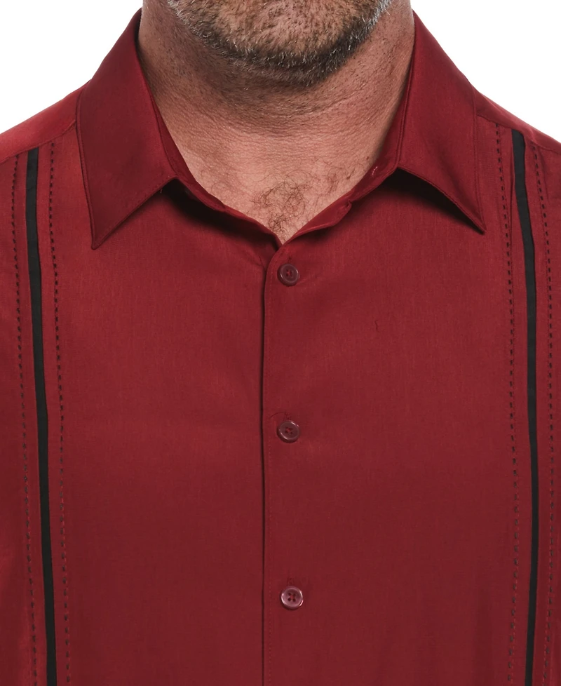 Cubavera Men's Big & Tall Stripe Short Sleeve Shirt