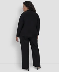 Dkny Plus Long-Sleeve Faux-Wrap Top