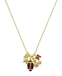 Disney Cubic Zirconia Mickey Mouse Football Charm Necklace