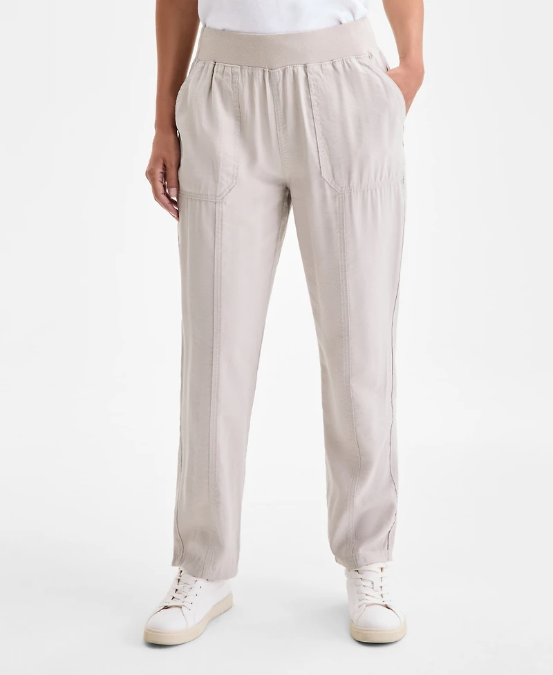 Style & Co Women's Mid-Rise Pull On Straight-Leg Ankle Pants, Created for Macy's