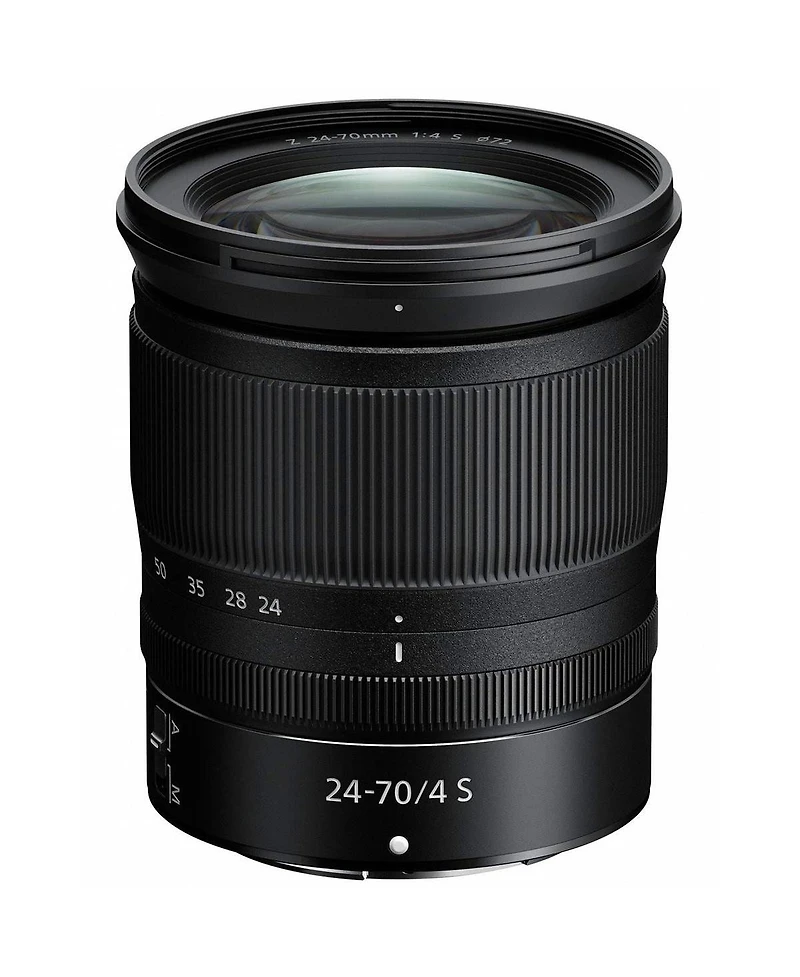 Nikon Nikkor Z 24-70mm f/4 S Lens, Bundle with Flashpoint Zoom Li-on X R2 Ttl On-Camera Round Flash Speedlight, 72mm Filter Kit, Cleaning Kit