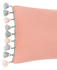 Rose Tree Komodo Velvet Tasseled Boudoir Decorative Pillow, 11" x 22"