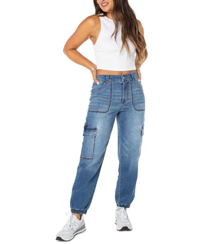 Celebrity Pink Juniors' High Rise Cargo Jogger Jeans