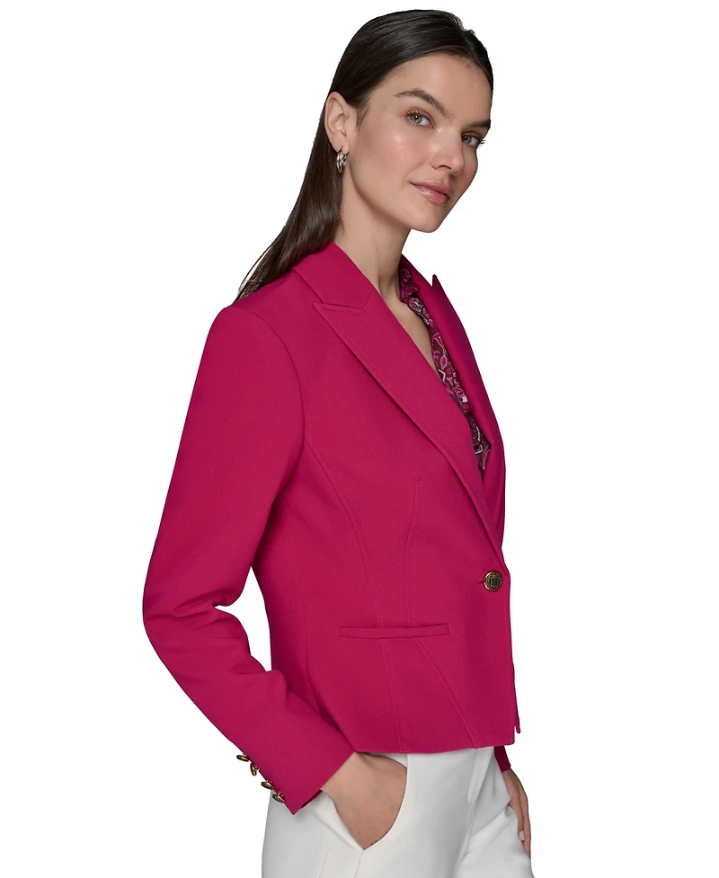 Karl Lagerfeld Paris Women's Peak-Lapel Cropped Jacket