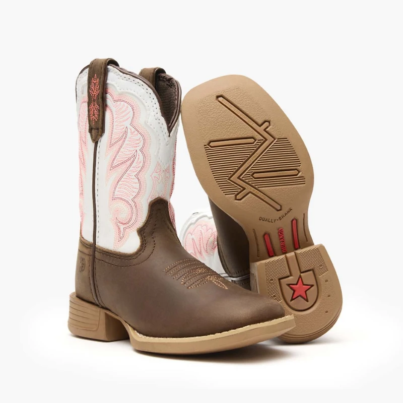 Durango Kids Lil' Rebel Pro Trail Brown and White Western Boot