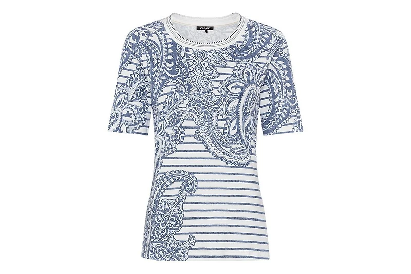 Olsen Women's Paisley Denim Print T-Shirt