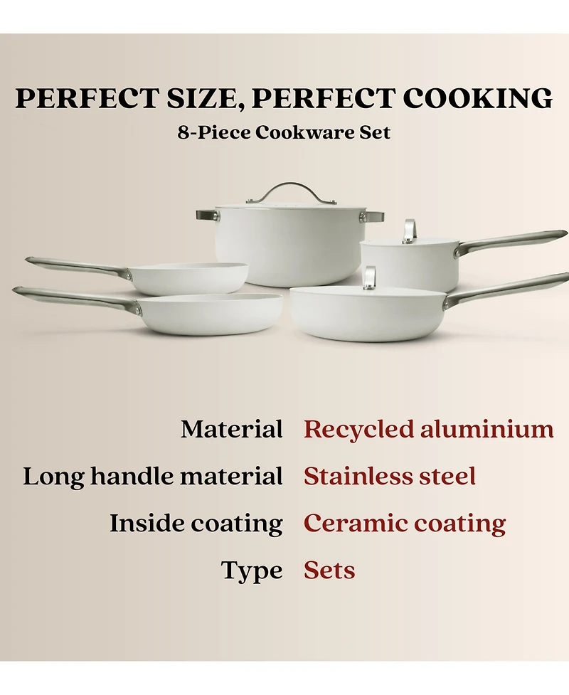 Alva Mobi 8-pc Ceramic Nonstick Cookware Set - Healthy Non-Toxic Pfas/Ptfe/Pfoa-Free