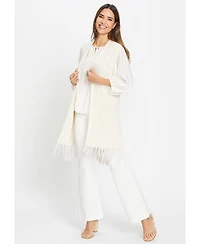 Olsen Women's Longline Fringe Trim Vest