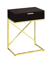 Modern Farmhouse End Table with Wood Top and Metal Frame