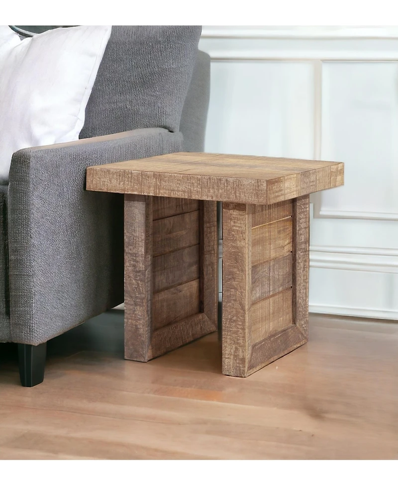 Solid Hardwood Square End Table for Living Room or Bedroom