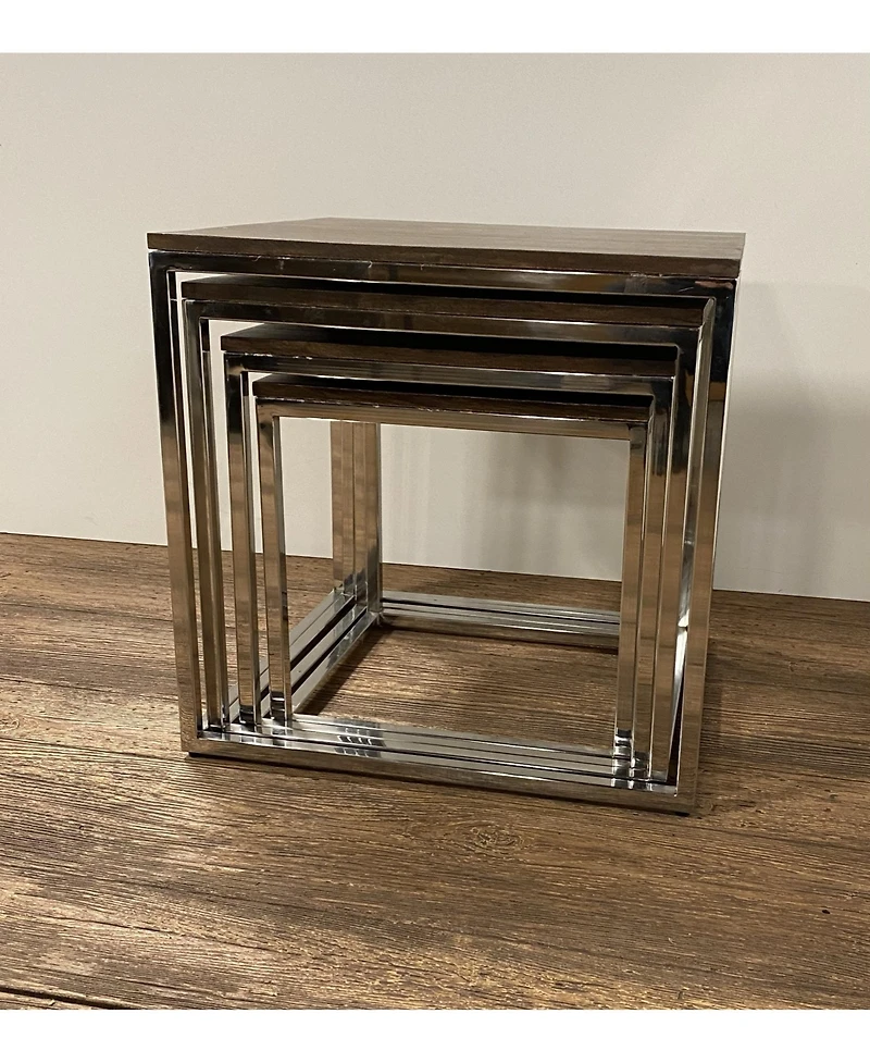 Set Of 4 Modern Rustic Nesting Accent Tables