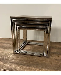 Set Of 4 Modern Rustic Nesting Accent Tables
