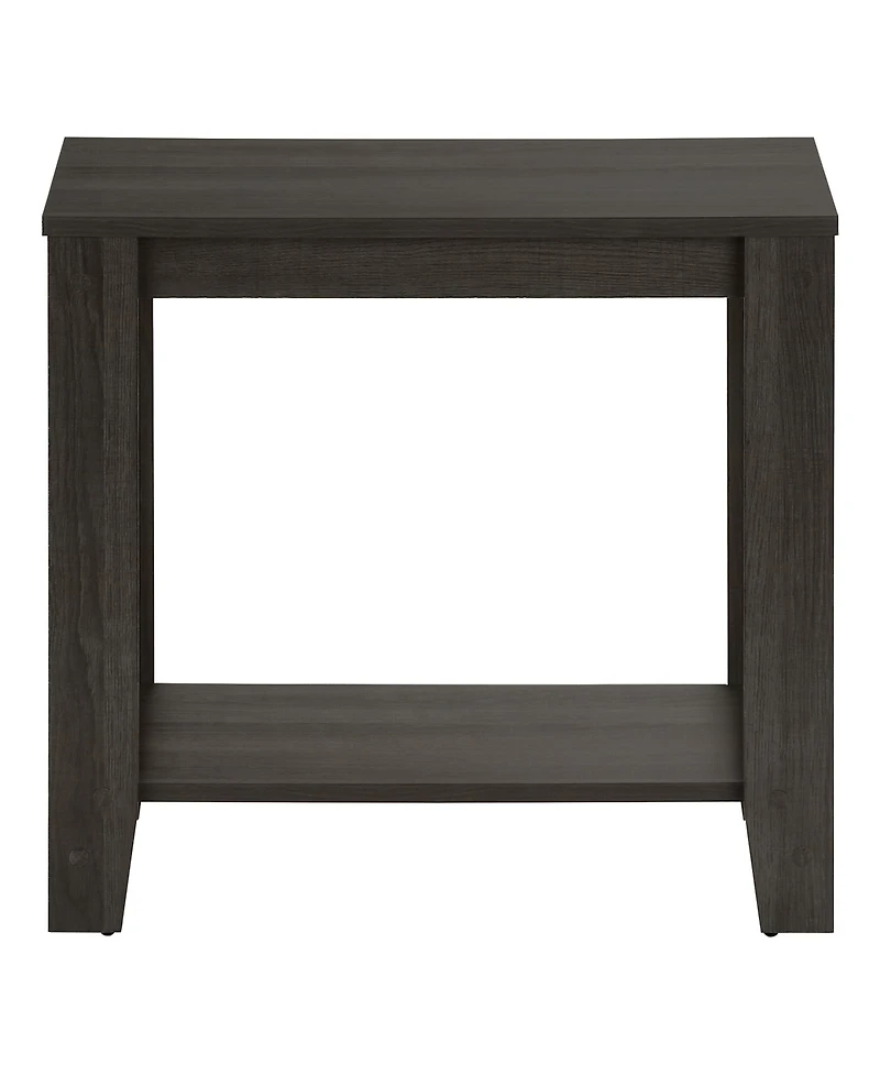 Classic Wood End Table with Shelf for Storage