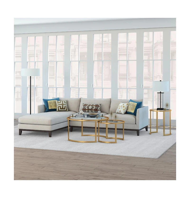 Tempered Glass Round End Table with Durable Steel Frame – Chic and Functional