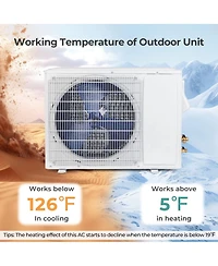 Energy Star Certified 24000 Btu 21 SEER2 208-230V Mini Split Air Conditioner and Heater White Wifi Enabled