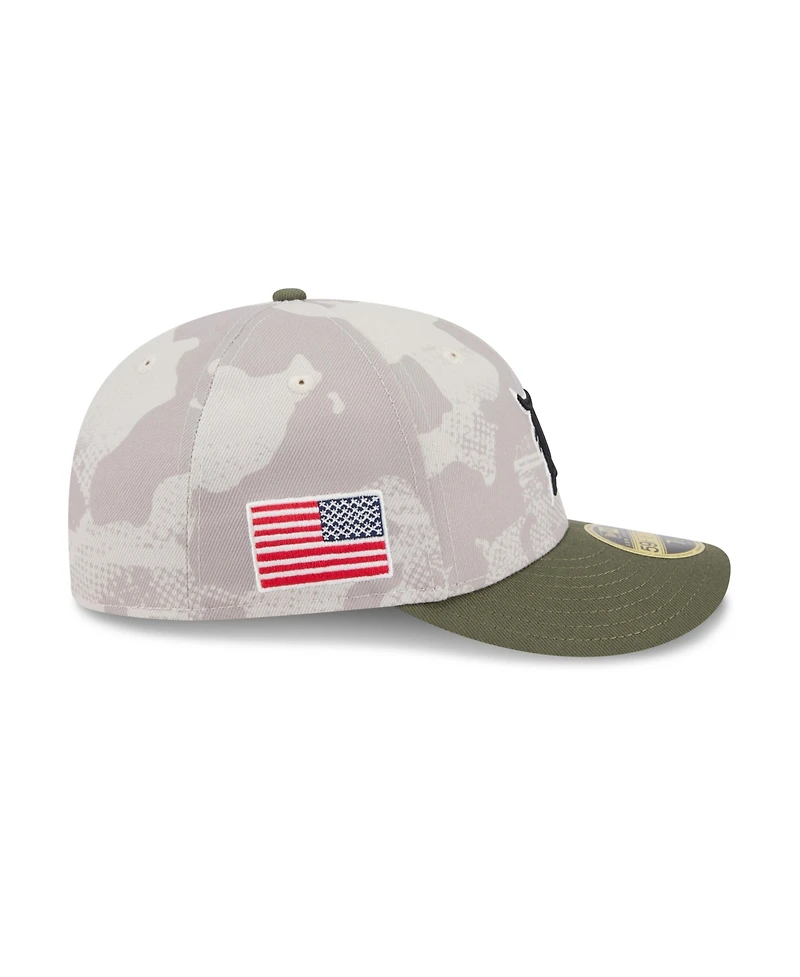 New Era Men's Light Beige/Olive Detroit Tigers 2025 Armed Forces Day Low Profile 59FIFTY Fitted Hat