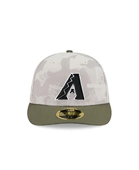 New Era Men's Light Beige/Olive Arizona Diamondbacks 2025 Armed Forces Day Low Profile 59FIFTY Fitted Hat