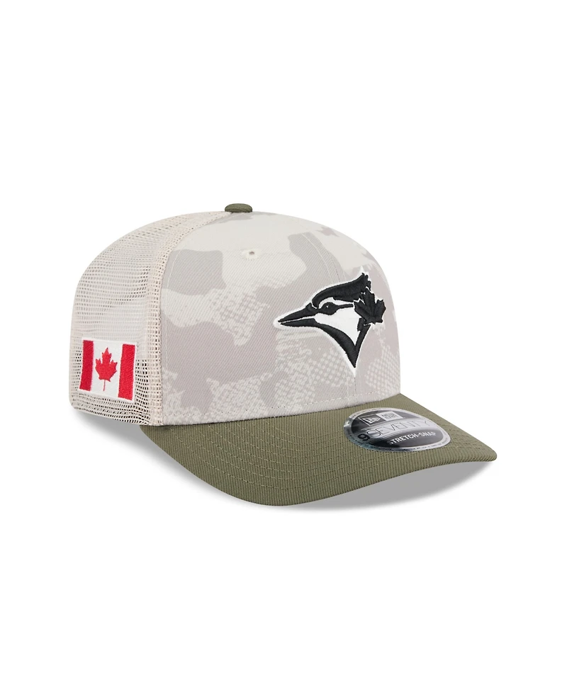 New Era Men's Light Beige/Olive Toronto Blue Jays 2025 Armed Forces Day 9SEVENTY Adjustable Hat