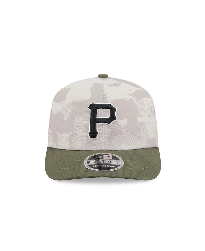 New Era Men's Light Beige/Olive Pittsburgh Pirates 2025 Armed Forces Day 9SEVENTY Adjustable Hat