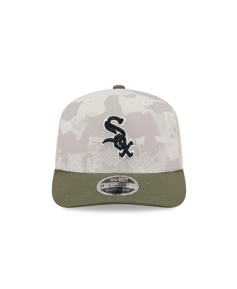 New Era Men's Light Beige/Olive Chicago White Sox 2025 Armed Forces Day 9SEVENTY Adjustable Hat