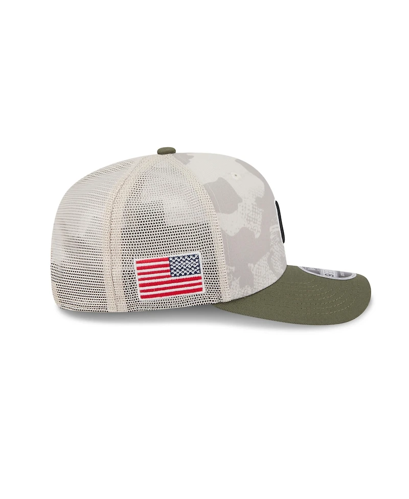 New Era Men's Light Beige/Olive Chicago Cubs 2025 Armed Forces Day 9SEVENTY Adjustable Hat