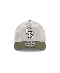 New Era Men's Light Beige/Olive Colorado Rockies 2025 Armed Forces Day 9FORTY M-Crown A-Frame Adjustable Hat