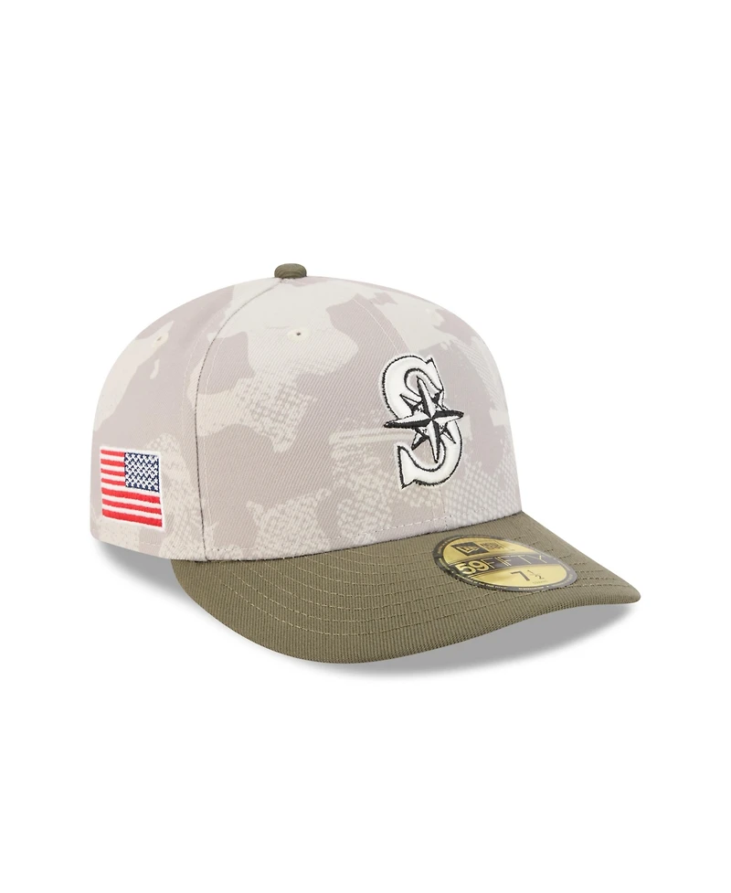 New Era Men's Light Beige/Olive Seattle Mariners 2025 Armed Forces Day 59FIFTY Fitted Hat