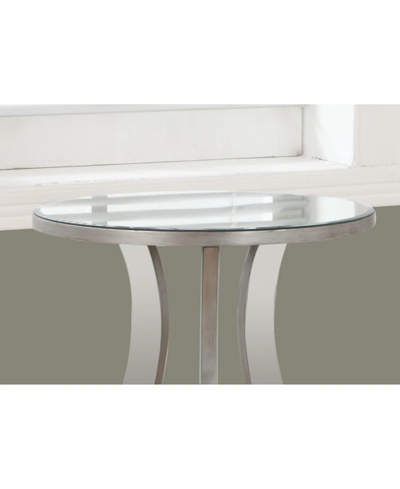 Modern Farmhouse End Table with Glass Top and Glass Frame