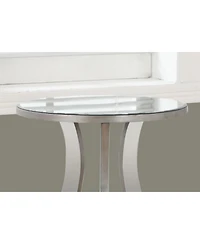 Modern Farmhouse End Table with Glass Top and Glass Frame