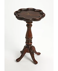 Wood End Table with Floral Top for Living Room or Bedroom