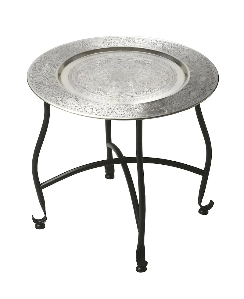 Contemporary Aluminum Round End Table with Stylish Design