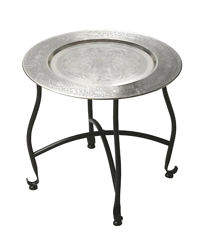 Contemporary Aluminum Round End Table with Stylish Design