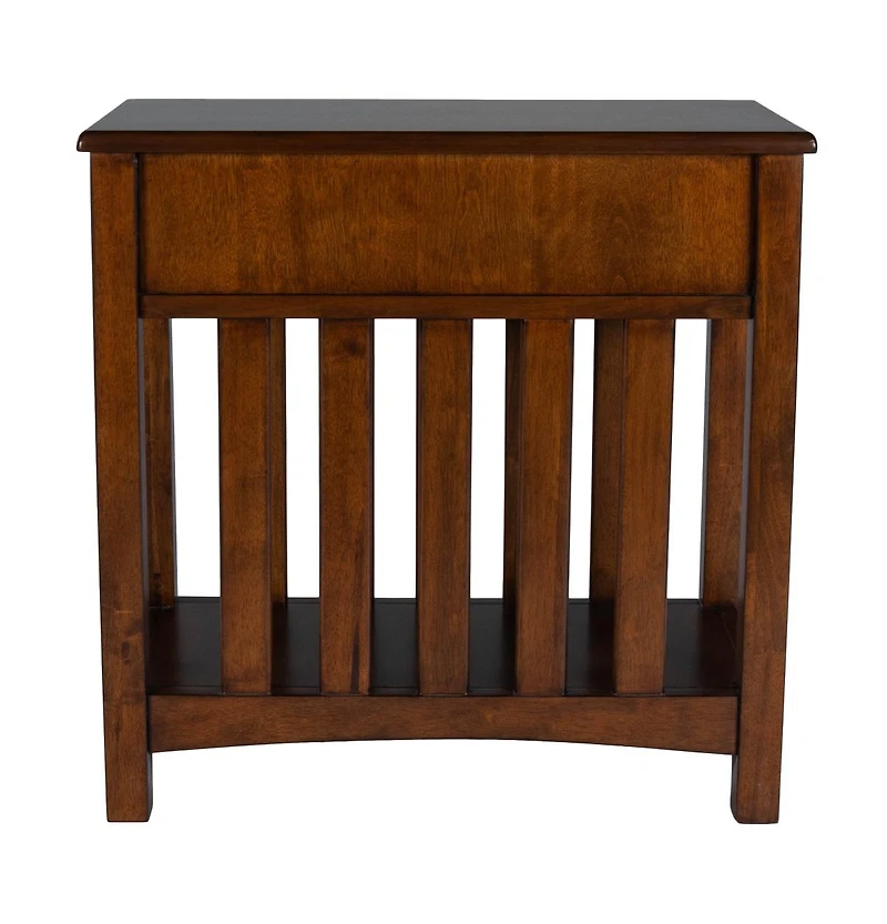 Contemporary Rectangular Side Table with Drawer & Display Shelf