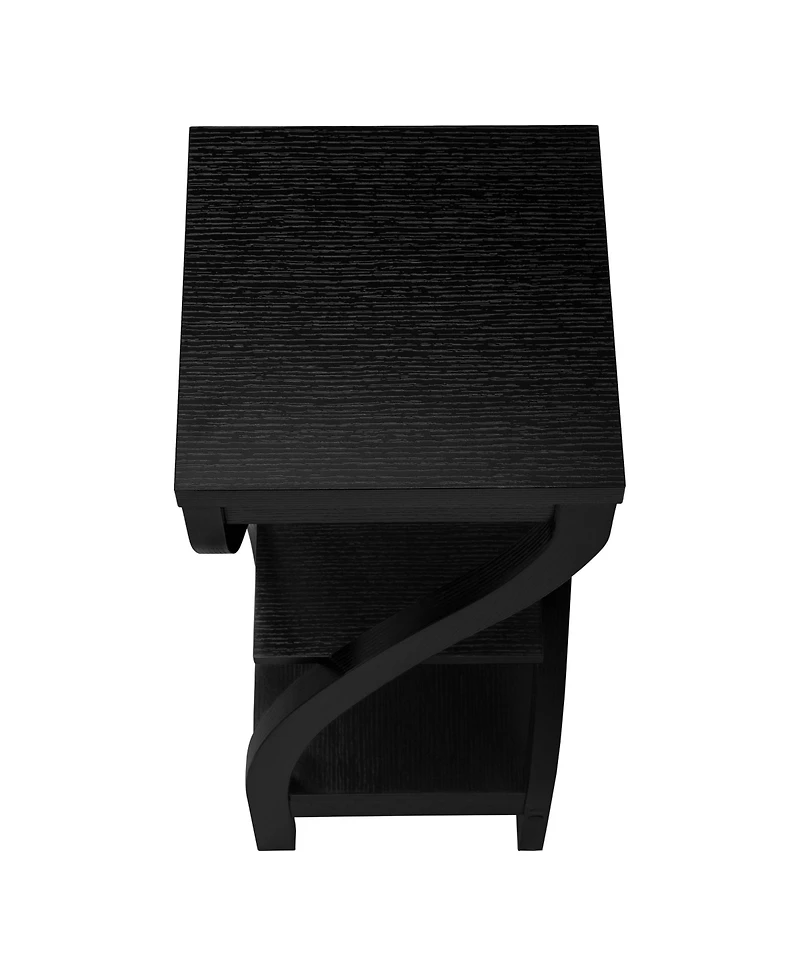 Wood Square End Table with Two Shelves – Functional and Stylish Storage Solution for Living Room