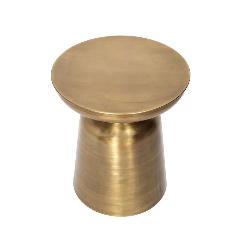 Vintage-Inspired Round Iron Accent Table with Powder-Coated Finish