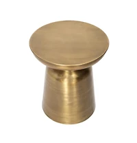 Vintage-Inspired Round Iron Accent Table with Powder-Coated Finish