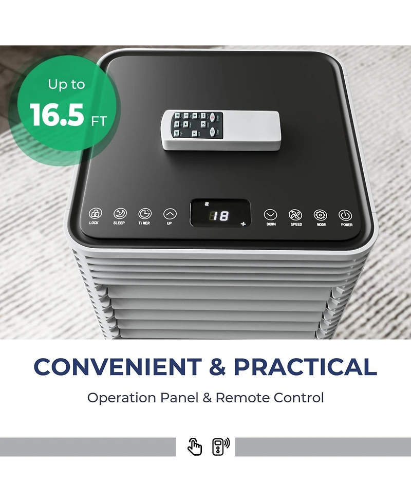 10000 Btu Portable Air Conditioner, 3-in-1 Ac Unit with Fan, Dehumidifier, 24H Timer, Remote Control, Sleep Mode, Cools Rooms up to 350 Sq.Ft