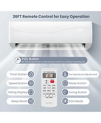 Blast Series 12000 Btu 17 SEER2 208-230V Ductless Mini Split Air Conditioner and Heater