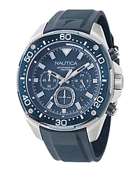 Nautica Men's Chronograph Blue Silicone Watch, 46mm
