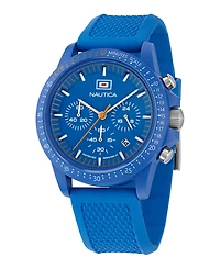Nautica Men's Multifunction or Date Blue Polyurethane Watch, 43mm