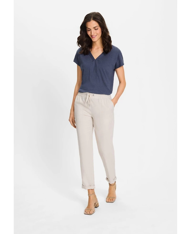 Olsen Women's Lisa Fit Straight Drawstring Pant