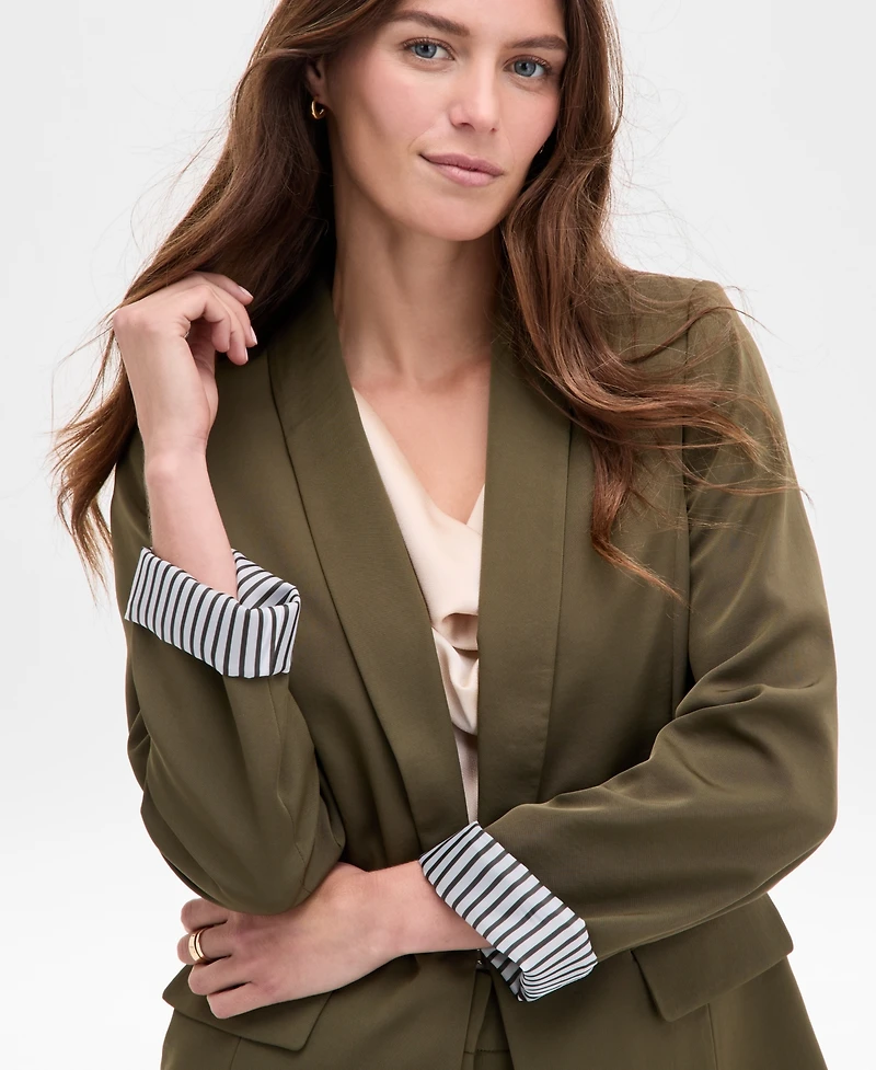 Tahari Asl Women's Brushed Woven Shawl-Collar Jacket